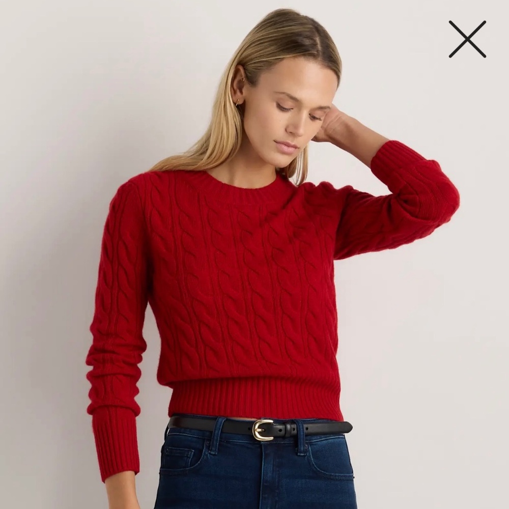 Quince shrunken Mongolian cashmere cable sweater
